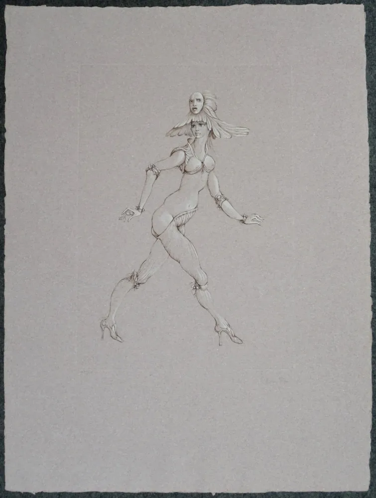 Etching Fini - Femme au masque