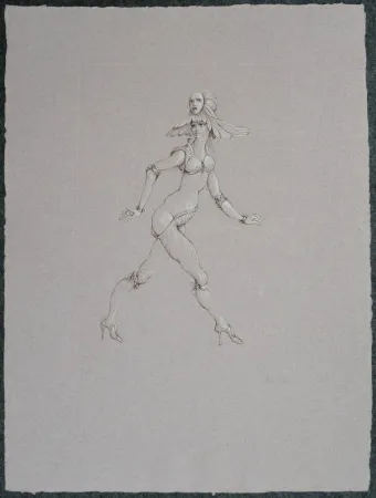 Etching Fini - Femme au masque