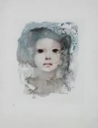 Lithograph Fini - Portrait de Jeune Fille