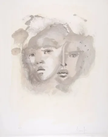 Lithograph Fini - Portrait imaginaire brun