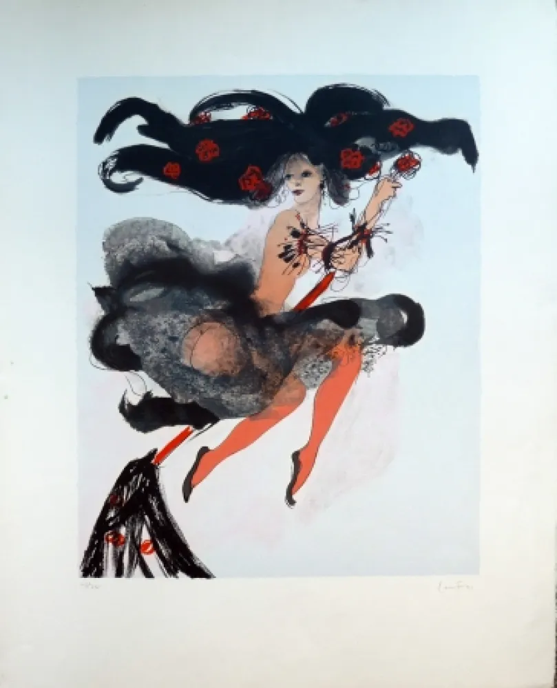 Lithograph Fini - Sorcière Rouge