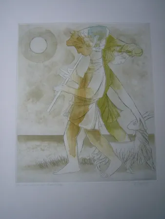 Etching And Aquatint Finsterer - Pastoral-mediterran I