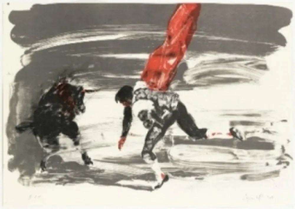 Lithograph Fischl - Corrida 2