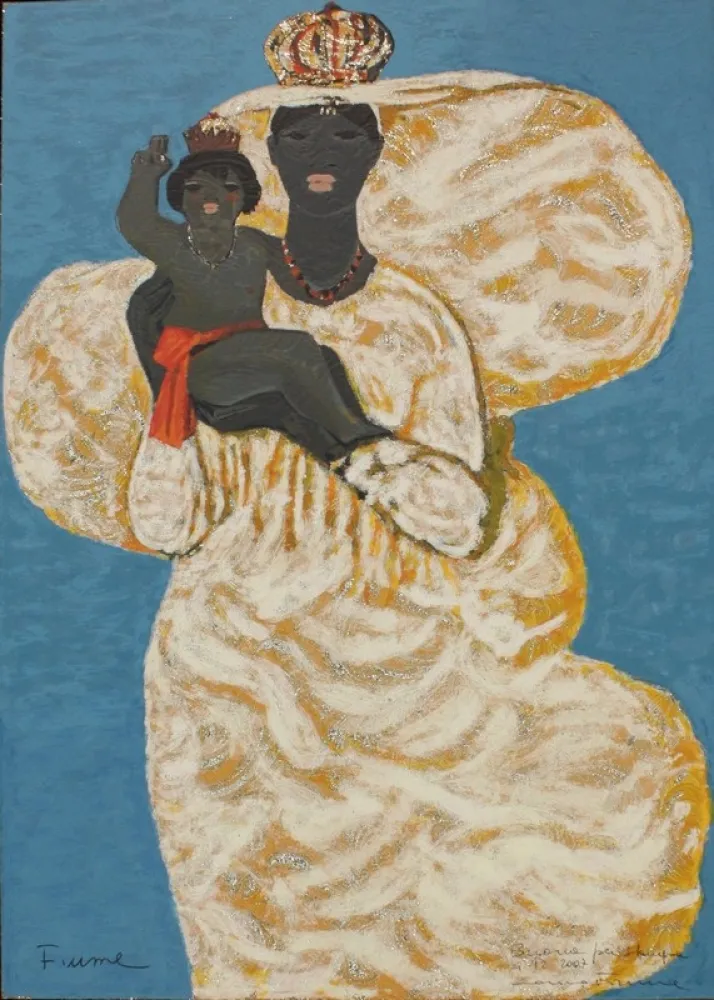 Screenprint Fiume - MADONNA NERA CON BAMBINO