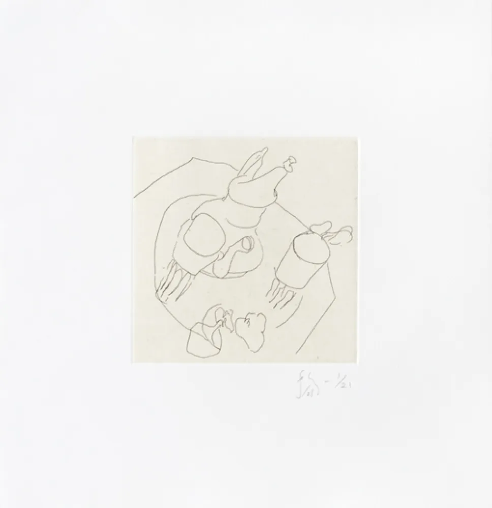 Etching Flanagan - Teapot and cups