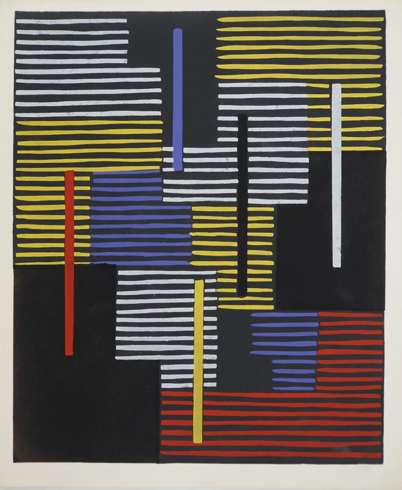 Lithograph Fleischmann - Avant l'Op Art