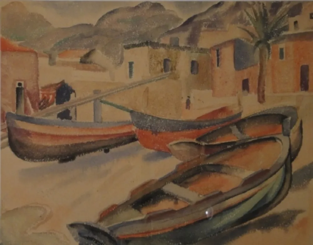 No Technical Fleischmann - (Fischerboote am Strand eines Ortes am Mittelmeer)