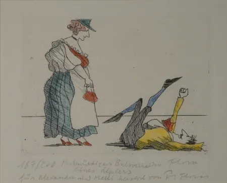 Engraving Flora - Merkwürdiges Balzverhalten eines Älplers