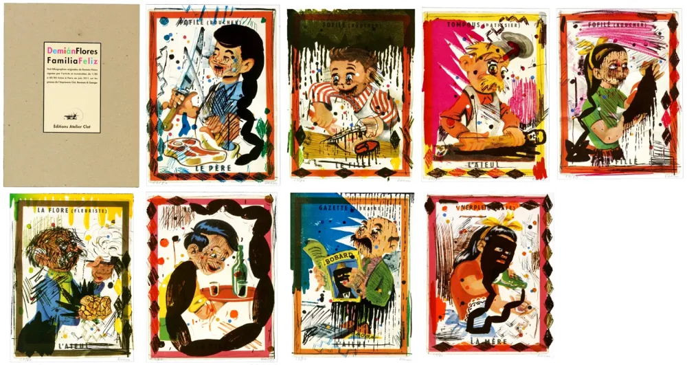 Lithograph Flores - Familia feliz (complete portoflio)