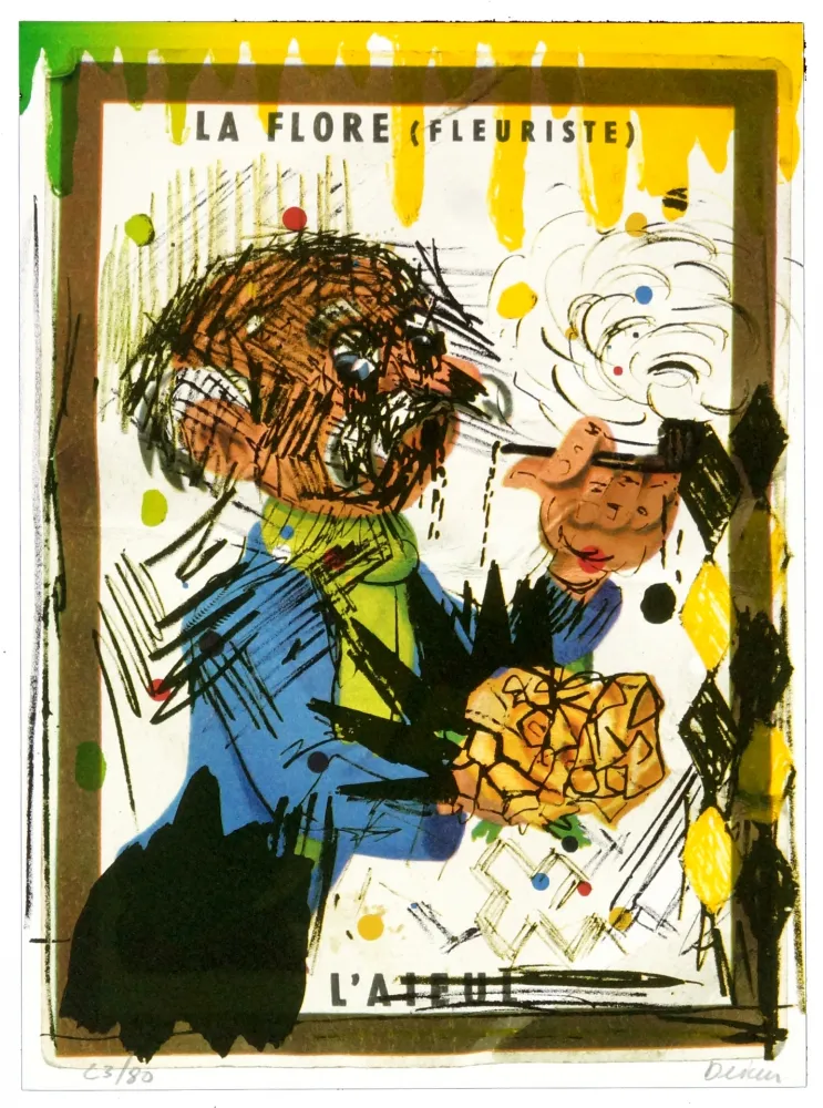 Lithograph Flores - La flore (fleuriste)