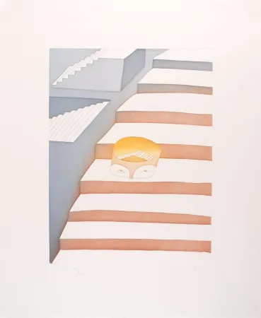 Etching And Aquatint Folon - Dans le labyrinthe