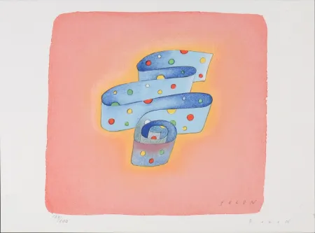 Lithograph Folon - Flag Series - United Nations