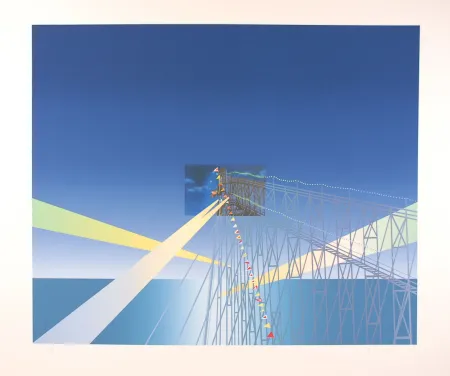 Screenprint Folon - Je vous écris de Coney Island - I'm writing you from Coney Island (suite Je vous écris)