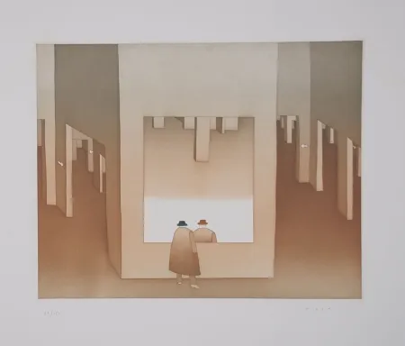 Etching And Aquatint Folon - Le Miroir