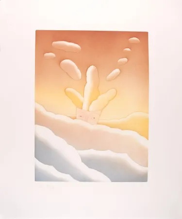 Etching And Aquatint Folon - Le poids des pensées