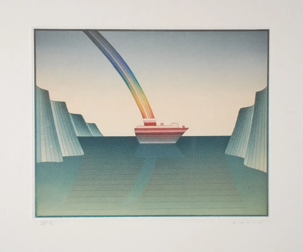 Etching And Aquatint Folon - Le Voyage