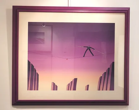 Screenprint Folon - L'équilibriste - The Tight-rope Walker