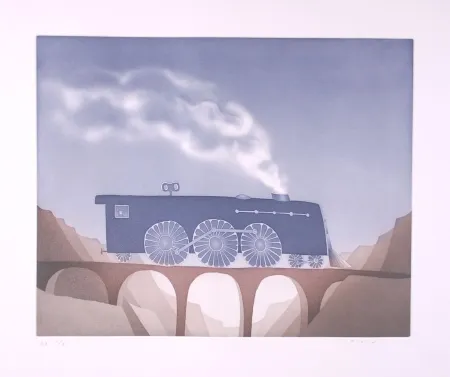 Etching And Aquatint Folon - Locomotive (suite TOYS)