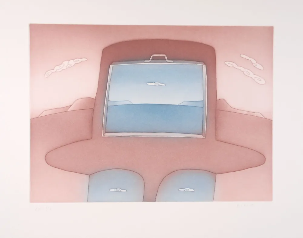 Etching And Aquatint Folon - Lointains un Nuage