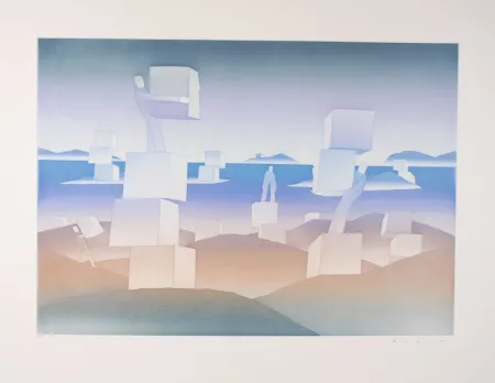 Etching And Aquatint Folon - Man at work