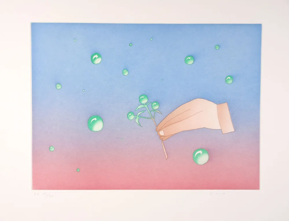 Etching And Aquatint Folon - Naissance