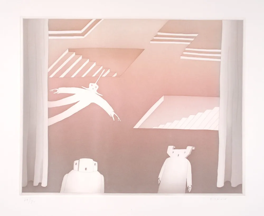 Etching And Aquatint Folon - PIAZZA