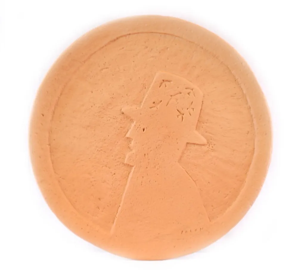 Ceramic Folon - Plate - Man with hat - Personnage au chapeau