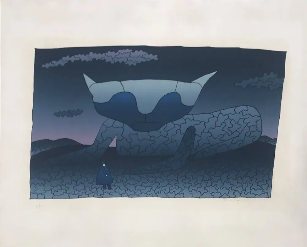 Screenprint Folon - Souvenir d'Alice 