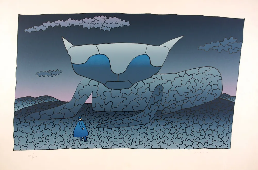 Screenprint Folon - Souvenir d'Alice