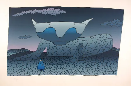 Screenprint Folon - Souvenir d'Alice