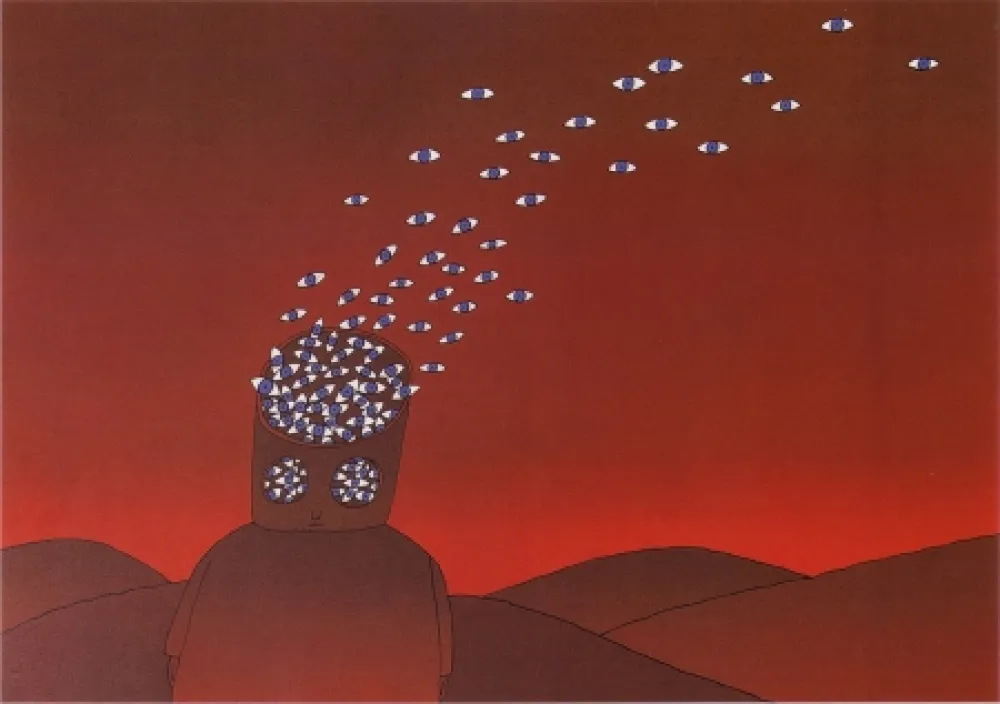 Lithograph Folon - The View