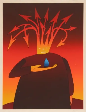 Screenprint Folon - Untitled 2