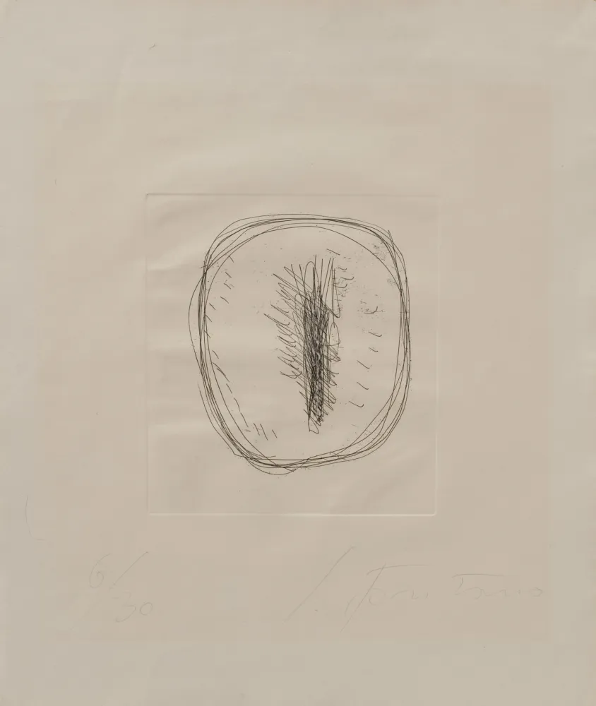 No Technical Fontana - Concetto Spaziale – etching with hand-cut by Fontana himself 6/30