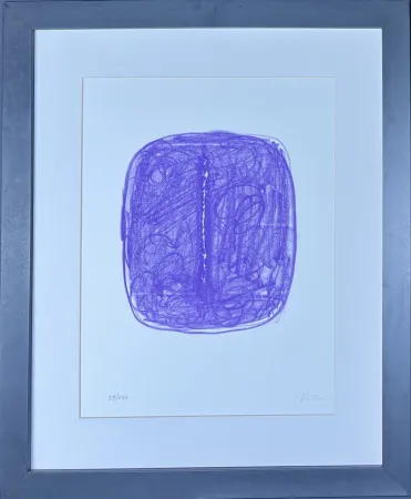 Lithograph Fontana - Lucio Fontana (1899-1968) - Concetto Spaziale - 1967 - Lithograph with hand-cut central slash incision