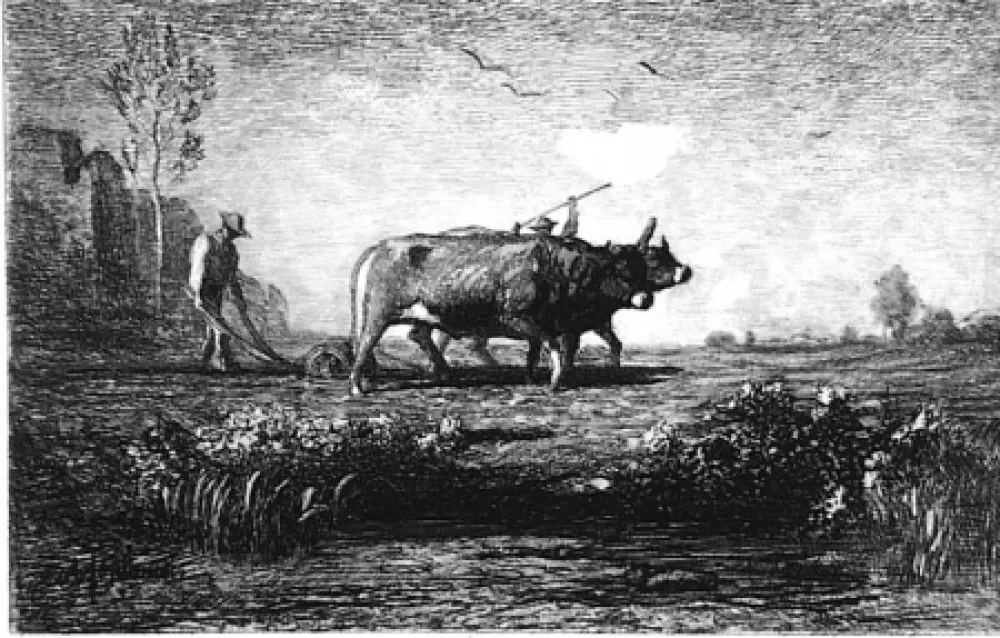 Engraving Fontanesi - Il lavoro. Seconda versione