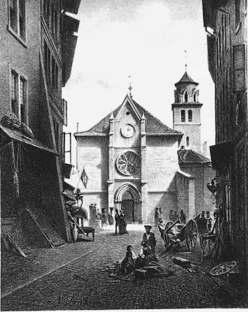 Lithograph Fontanesi - La Madeleine