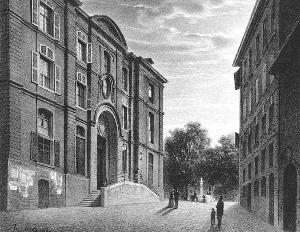 Lithograph Fontanesi - L'Hopital