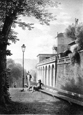 Lithograph Fontanesi - Un coin de la Treille