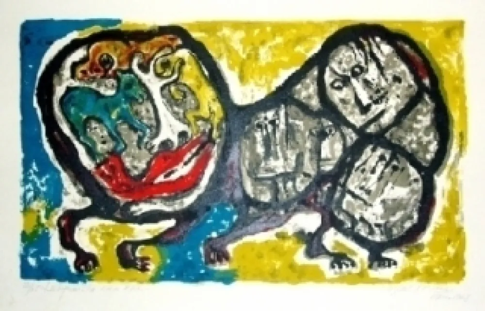 Lithograph Forner - Labyrinthe aux êtres