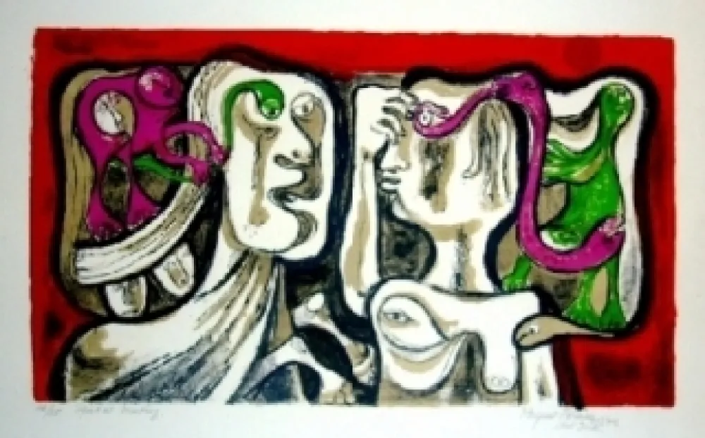 Lithograph Forner - Spatial meeting