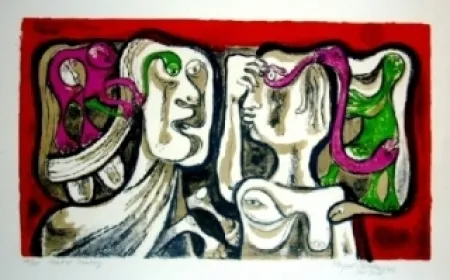 Lithograph Forner - Spatial meeting