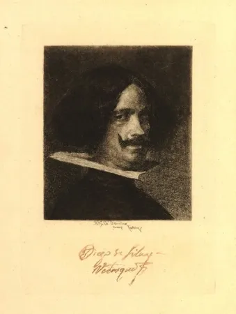 Etching Fortuny I Marsal - Retrato de Velázquez