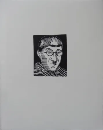Etching Foujita - Autoportrait
