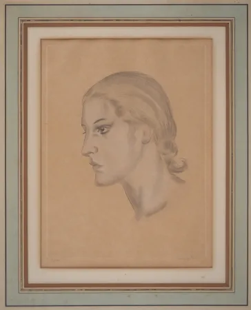 Engraving Foujita - Femme de profil