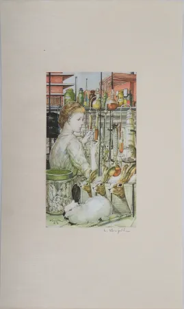 Etching Foujita - La laborantine