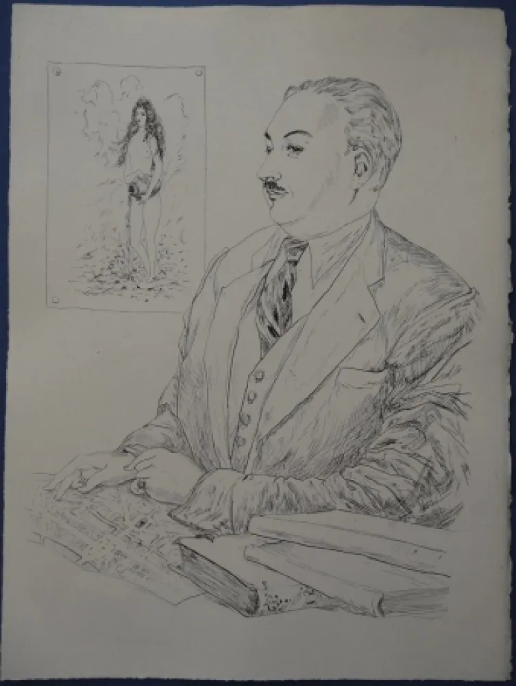 Engraving Foujita - Rivière enchantée - Héron de Villefosse