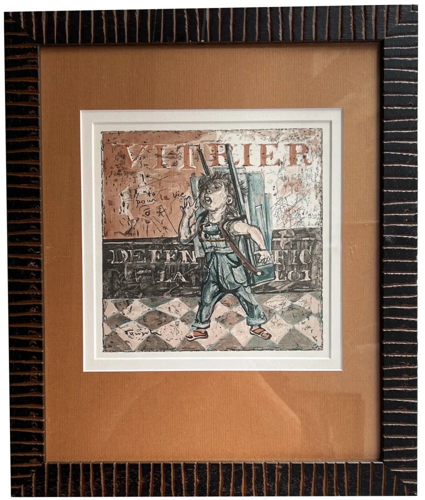 Woodcut Foujita - VITRIER. Bois en couleurs pour 