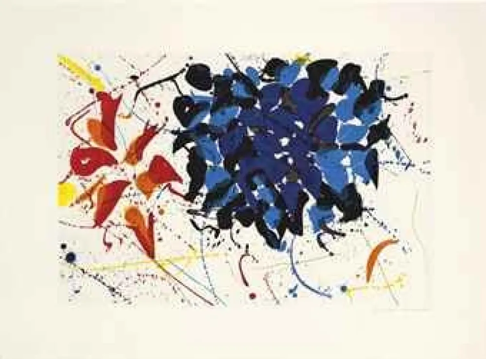 Etching And Aquatint Francis - Untitled Blue