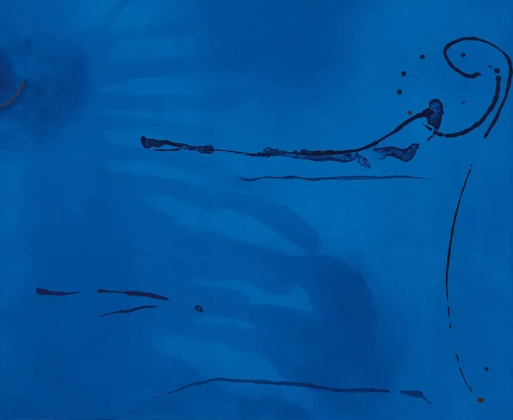Lithograph Frankenthaler - Blue Current