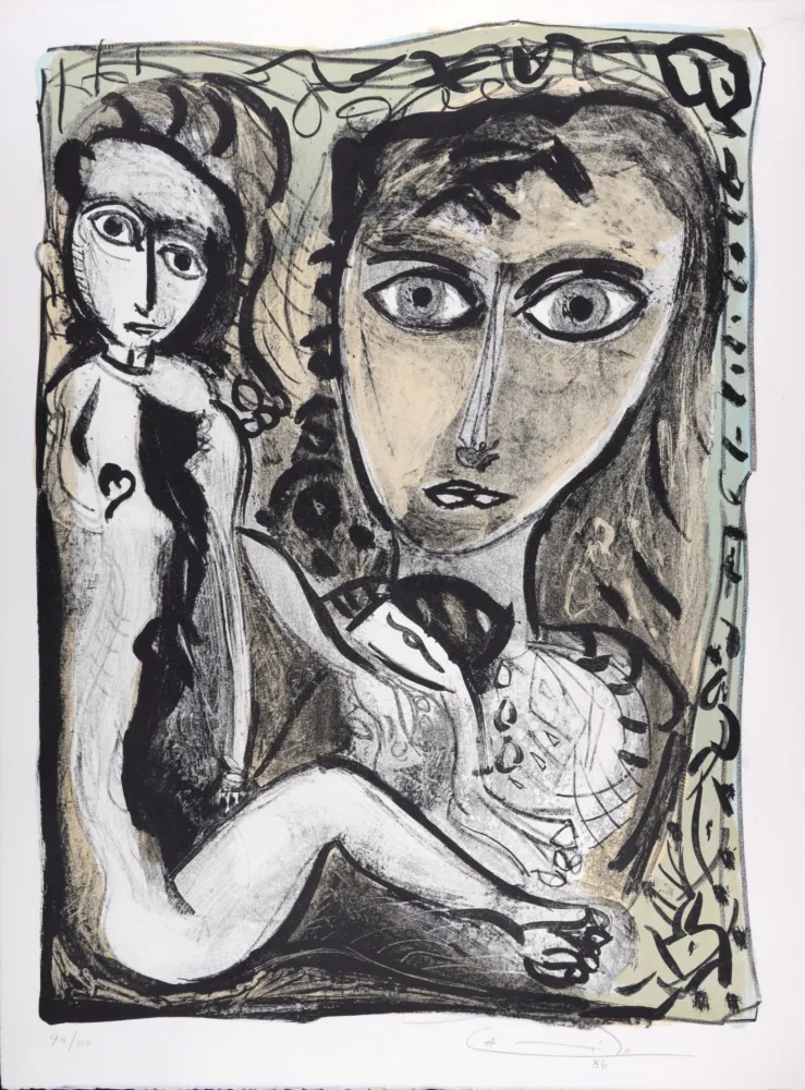 Lithograph Franqui - Figures, 1986 - Hand-signed